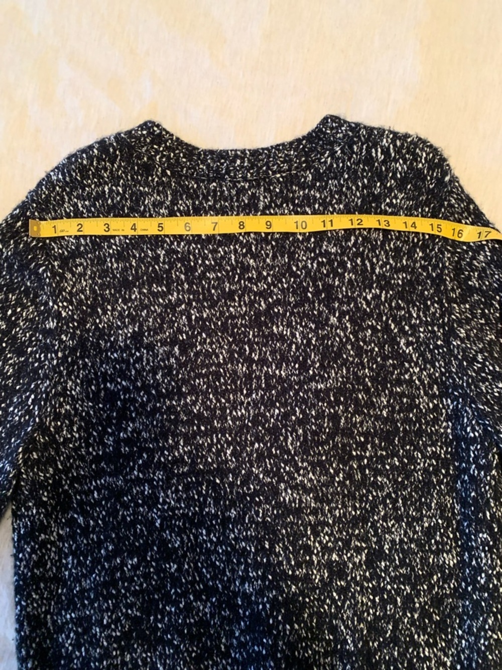 COS Speckle Black & White wool and cotton blended Crewneck Sweater size S - Picture 11 of 14